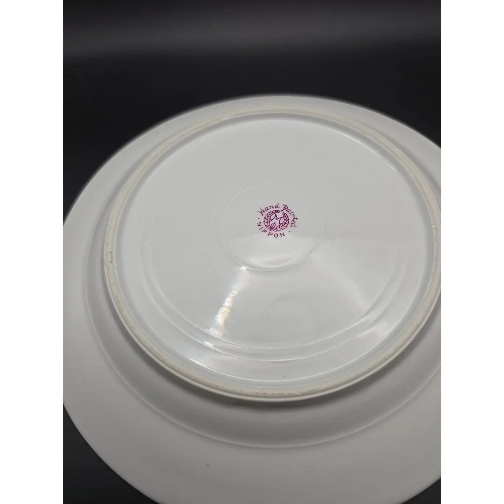 Antique Nippon Hand Painted China Cheese/ Butter‎ Dish Gold Floral